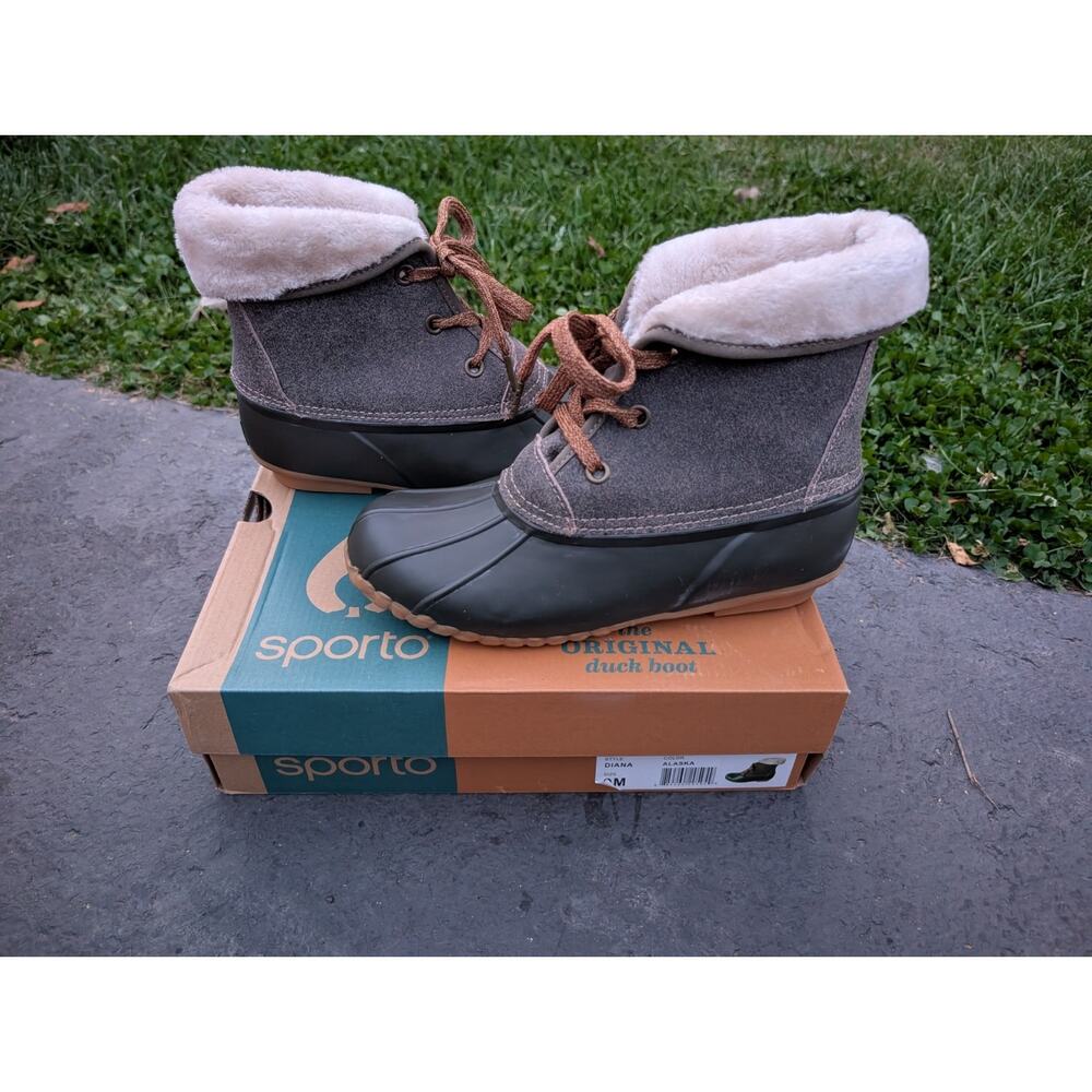 Sporto The Original Duck Boot Womens Diana Alaska Gray‎ Suede Ankle Boot Size 9M
